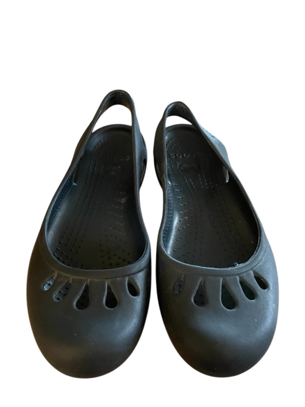 CROCS Black Slip-On Slingback Mules. Like new. Size 9.